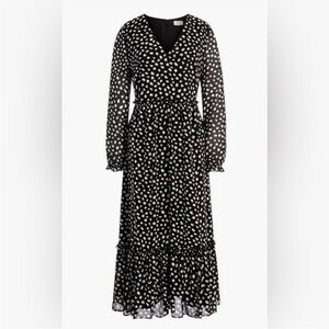 J. Crew Elegant Black and White Polka Dot Dress